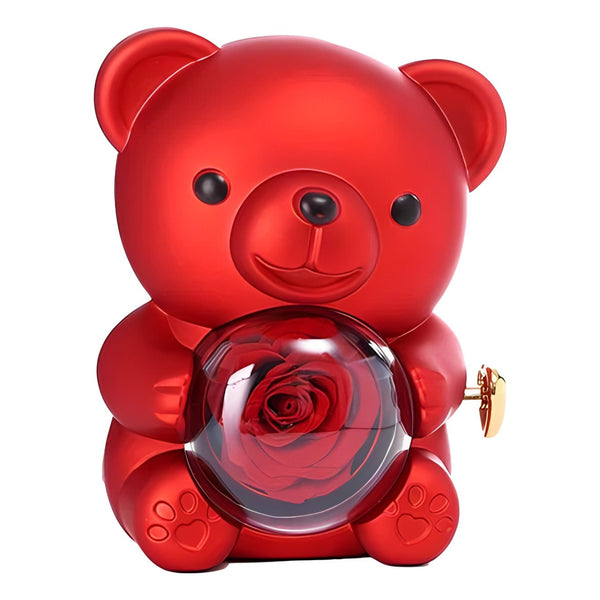 Eternal Rose Bear W/ Hidden Necklace