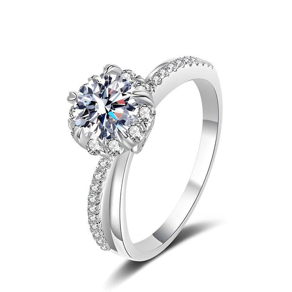 1 Carat Moissanite Ring W/Eternal Rose Box