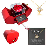 Forever Rose Box Necklace Gold