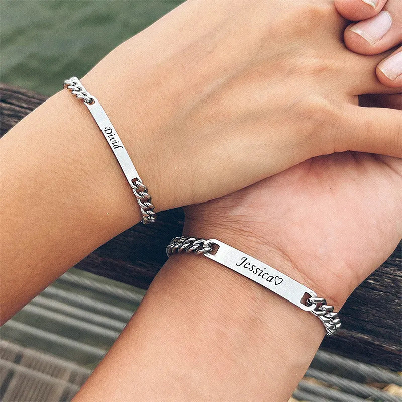 Engraved Bracelet For Couples