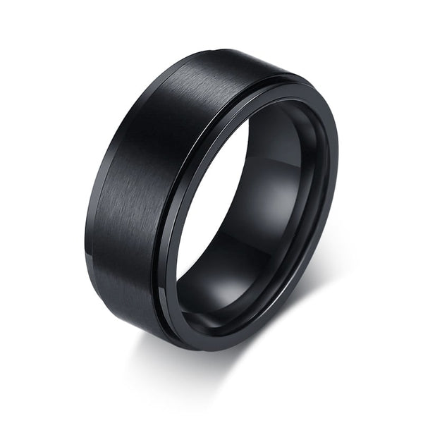 Engraved Rotatin Ring Black