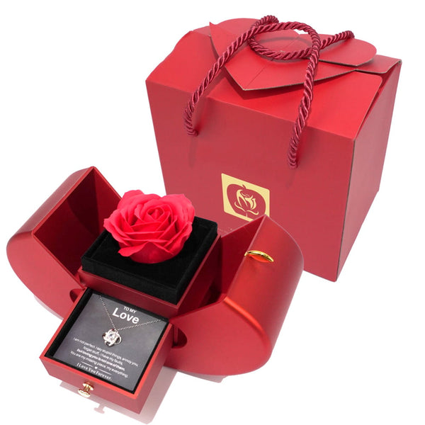 Forever Rose Box W/ Necklace And Gift Card