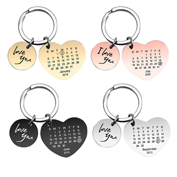 Calendar Heart Keychain