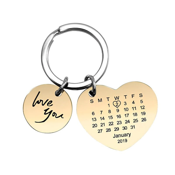 Calendar Heart Keychain